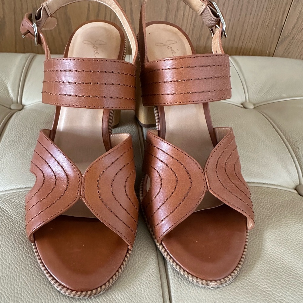Joie Brown Leather Strappy Sandals